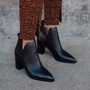 Dolce Vita Shanon Chelsea Leather Pointed Toe Ankle Booties